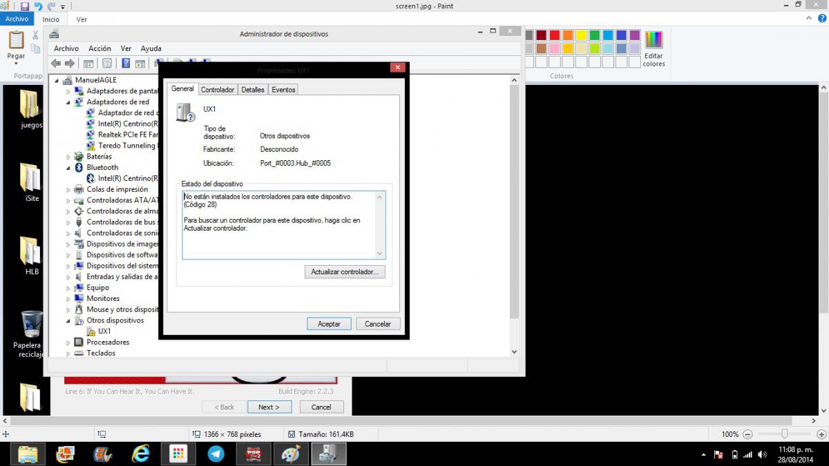 Windows 8 does not recognize UX1 Computer Audio Setup and