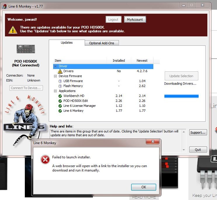 DRIVER UPDATE ISSUE POD HD Line 6 Community