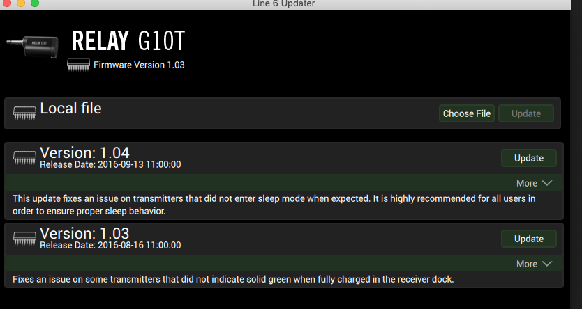 Line 6 relay g10 deals flashing red