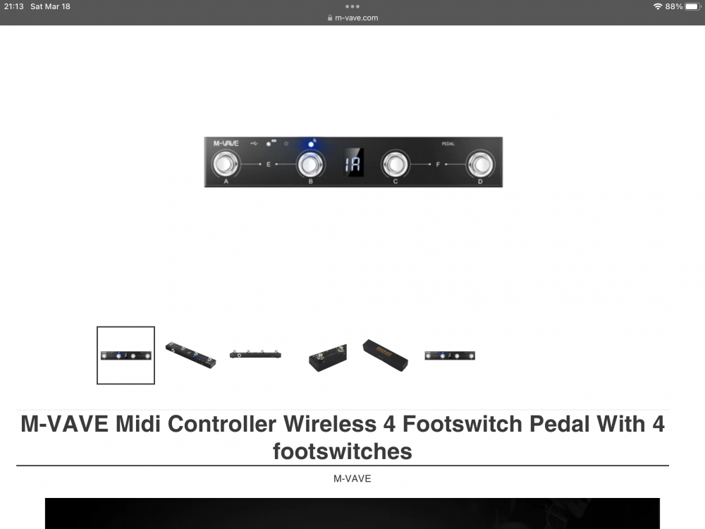 M-VAVE Midi Controller Wireless 4 Footswitch Pedal With 4 footswitches – M-vave.png.png