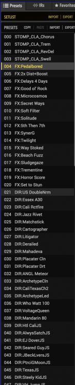 So, let's start again - does anyone have a way to clear all the presets from, say, an HX STOMP. Or my HELIX RACK. I realize I can copy and paste "NEW PRESET" 127 times to do it but that seems just a tad cumbersome.