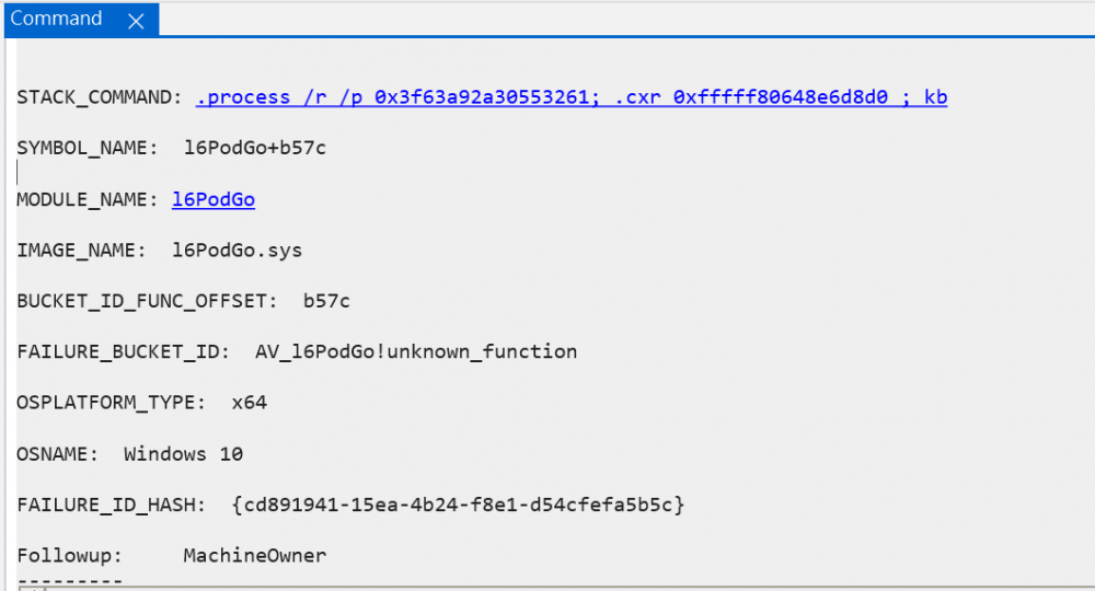I have checked the .dmp files and I found that the line 6 pod go driver is causing the crash.