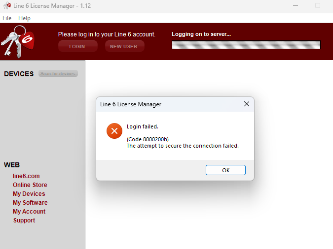 Je reçois le message suivant