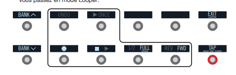 Press the FS7 (circle) to record your loop, FS8 to pley/stop etc