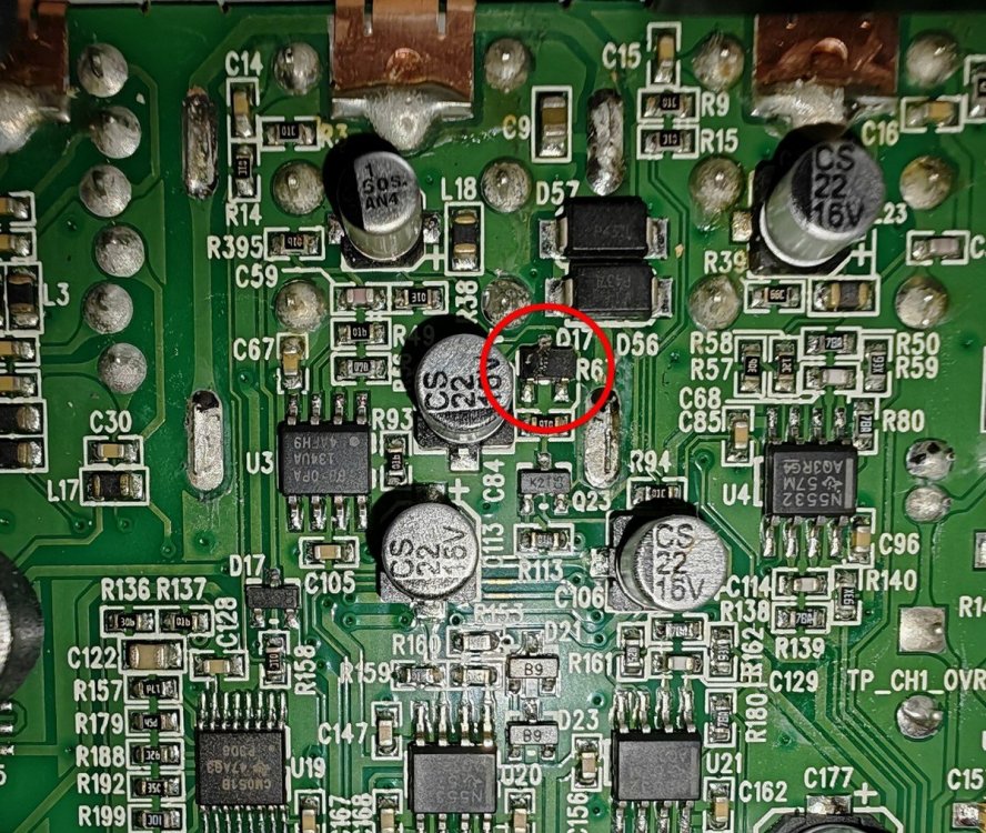I already discovered a transistor in the guitar input section, wich seemd to be physically damaged, and the service center confirmed it really was. Aditionally, they said a OP amp and a diode were broken and had to be replaced. The price for the repair of only 30.- € helped a bit to forget about the 4 months of waiting.